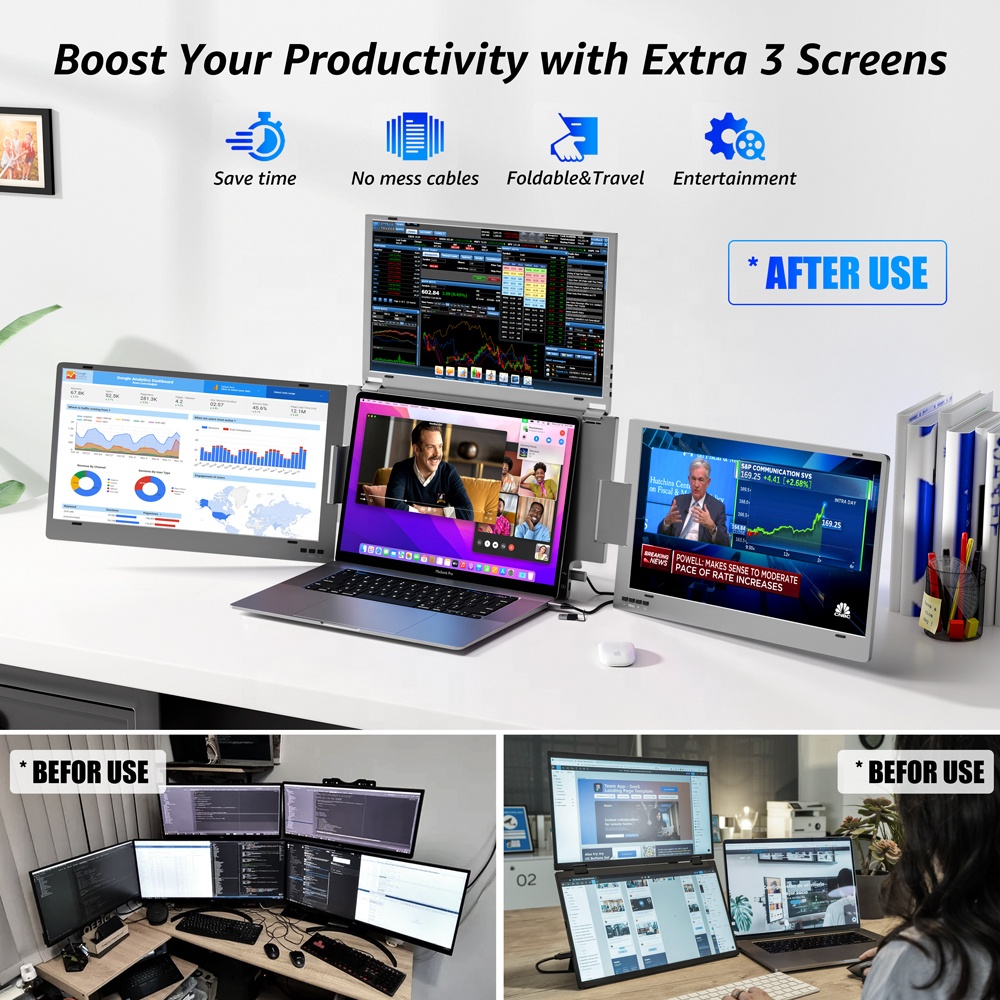 15.6 inç Üçlü Ekran Dizüstü Bi - Monitor Portable Usb incelemesi ve fiyatı